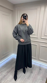Exquise E25K05175002 Antrasit Fara Sweat