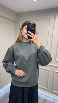 Exquise E25K05175002 Antrasit Fara Sweat