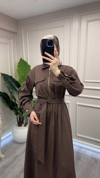 Exquise E26Y06218548 Kahverengi Seleneia Elbise