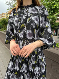Ghisa 25YGSELB4768 Siyah Şifon Elbise
