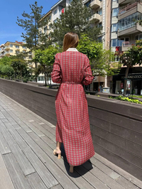 Ghisa 25YGSELB4925 Mercan Yaka Detaylı Elbise