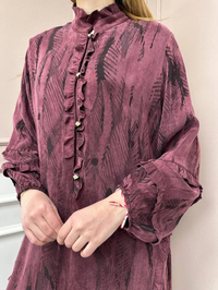 Ghisa 25YGSELB4968 Bordo Desenli Elbise