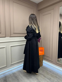 Ghisa 25YGSLB4032 Siyah Düğme Detaylı Elbise