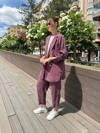 Ghisa 25YGSTKM3047 Mürdüm İpek İkili Takım