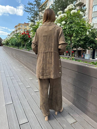 Ghisa 25YGSTKM3178 Kahve İkili Takım