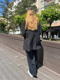 Ghisa 25YGSTKM3936 Siyah Beli Bağlamalı İkili Takım