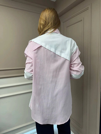 Ghisa 25YGSTNK4513 Pembe Bloklu Çizgili Tunik