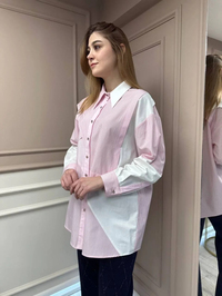 Ghisa 25YGSTNK4513 Pembe Bloklu Çizgili Tunik