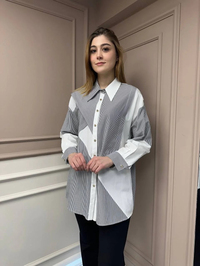 Ghisa 25YGSTNK4513 Siyah Bloklu Çizgili Tunik