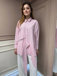 Ghisa 25YGSTNK4627 Pembe Çizgili Tunik