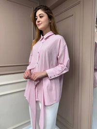 Ghisa 25YGSTNK4627 Pembe Çizgili Tunik