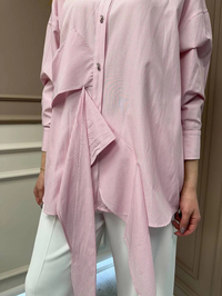 Ghisa 25YGSTNK4627 Pembe Çizgili Tunik