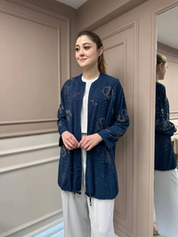 Ghisa 25YGSTNK4836 Lacivert Taş Detaylı Tunik