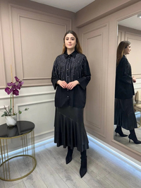 Ghisa 25YGSTNK4848 Siyah Taşlı Tunik