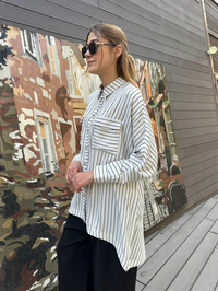 Ghisa 25YGSTNK4871 Ekru Çizgili Tunik