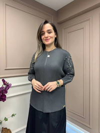 Ghisa 25YGSTNK4899 Gri Kol Detaylı Tunik