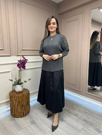 Ghisa 25YGSTNK4899 Gri Kol Detaylı Tunik