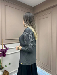 Ghisa 25YGSTNK4899 Gri Kol Detaylı Tunik
