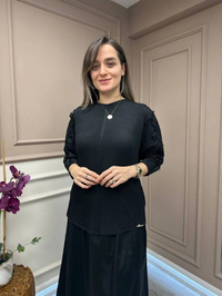 Ghisa 25YGSTNK4899 Siyah Kol Detaylı Tunik