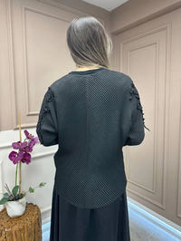 Ghisa 25YGSTNK4899 Siyah Kol Detaylı Tunik