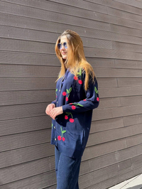 Ghisa 25YOBHRK3091 Lacivert Detaylı Hırka