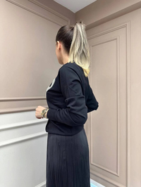 Ghisa 25YOBHRK3143 Siyah Önü Detaylı Hırka