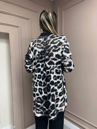 Ghisa 25YÖRCKT3137 Bej Arkası Leopar Desenli Ceket