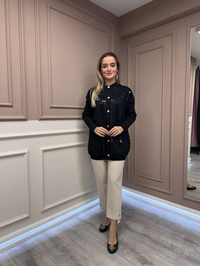 Ghisa 26KGSCKT3027 Siyah Triko Ceket
