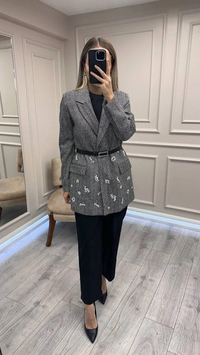 Ghisa 26KGSTKM3284 Siyah Ceketli Takım