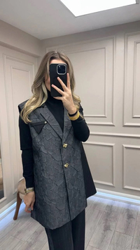 Ghisa 26KGSTKM3298 Siyah Yelekli Takım