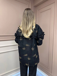 Ghisa 26KGSTNK3211 Siyah Gold Detaylı Tunik