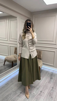 Ghisa 26KOBHRK3294 Kum Düğme Detaylı Hırka