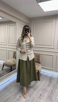Ghisa 26KOBHRK3294 Kum Düğme Detaylı Hırka