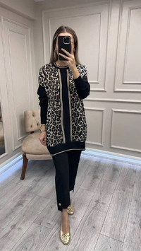 Ghisa 26KÖRTNK4148 Leopar Desenli Tunik