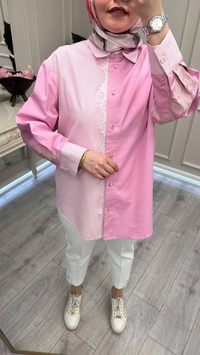 Ghisa 3610G4311 Pembe Arkası Detaylı Gömlek