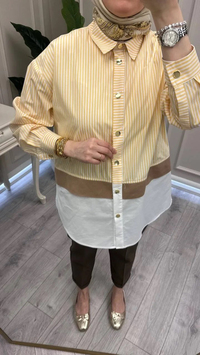 Ghisa 3610G4429 Sarı Ribana Detaylı Gömlek