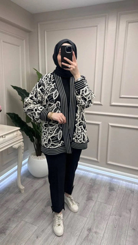 Ghisa 3610H3265 Siyah Brode Detaylı Hırka