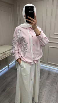 Ghisa 3610T4317 Pembe İşleme Detaylı Tunik