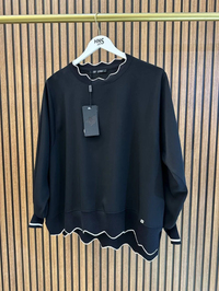 Ghisa 3630T4304 Siyah Ribana Detaylı Tunik