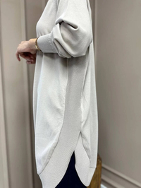 Ghisa 3YGSTNK4219 Bej Yanları Yırtmaçlı Triko Tunik