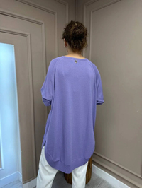 Ghisa 3YGSTNK4219 Lila Yanları Yırtmaçlı Triko Tunik