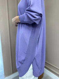 Ghisa 3YGSTNK4219 Lila Yanları Yırtmaçlı Triko Tunik