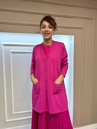Ghisa 3YÖRHRK3641 Fuşya Puantiyeli Hırka