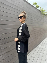 Ghisa 4KGSTNK4386 Siyah-Bej Payet Detaylı Tunik
