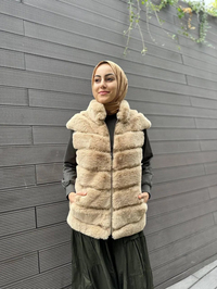 Ghisa 4KGSYLK3502 Camel Kürk Yelek