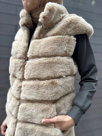 Ghisa 4KGSYLK3502 Camel Kürk Yelek