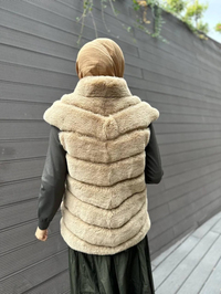 Ghisa 4KGSYLK3502 Camel Kürk Yelek