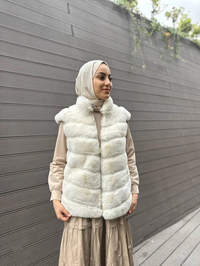 Ghisa 4KGSYLK3502 Ekru Kürk Yelek