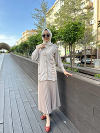 Ghisa 4KOBHRK3567 Taş Triko Fırfırlı Hırka