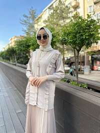 Ghisa 4KOBHRK3567 Taş Triko Fırfırlı Hırka